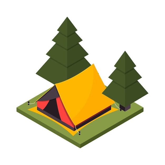 Camping isometric icon