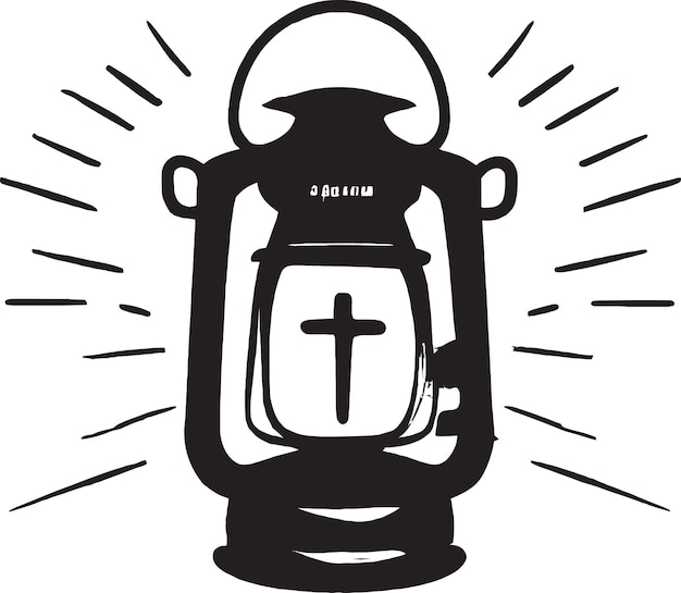 Camping lantern vector icon design graphics