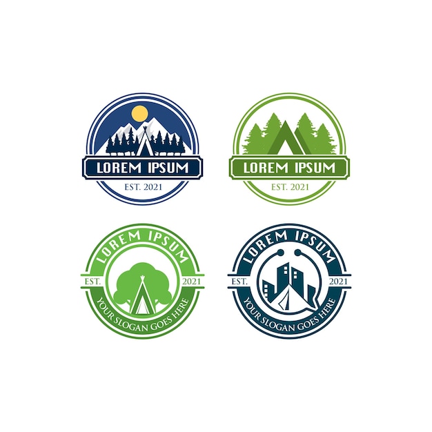 Vector camping logo adventure logo vector