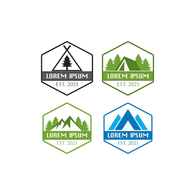 Vector camping logo adventure logo vector