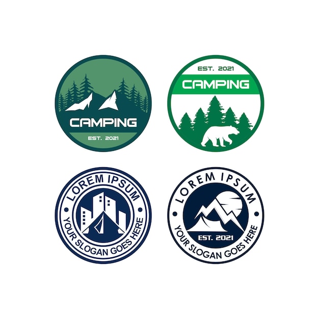 ベクトル キャンプのロゴの冒険のロゴのベクトル