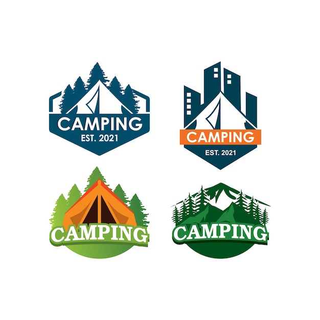 camping logo avontuur logo vector