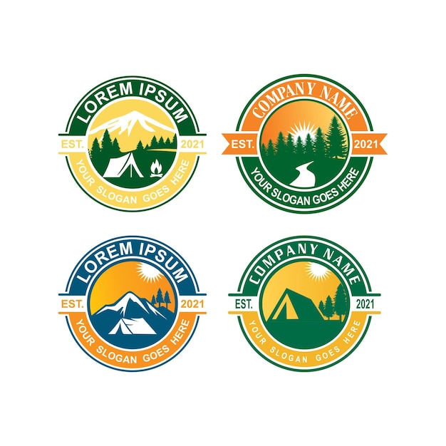 camping logo avontuur logo vector