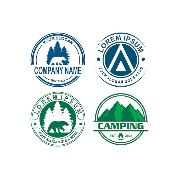 camping logo avontuur logo vector