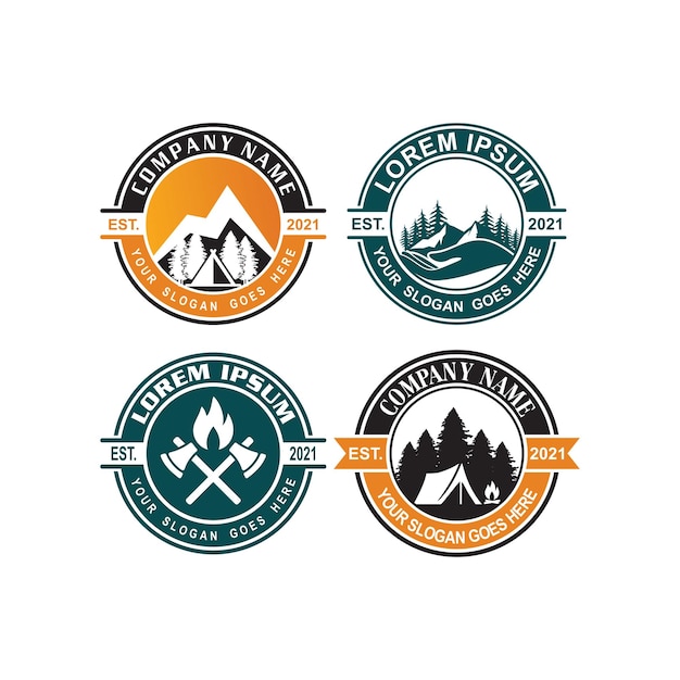 camping logo avontuur logo vector