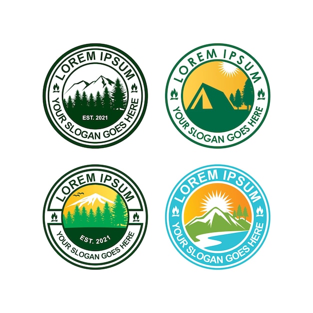 camping logo avontuur logo vector