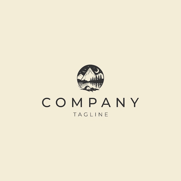 Camping logo design icon vector
