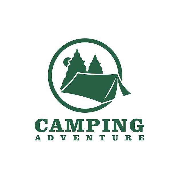 キャンプのロゴ デザイン テンプレート キャンプ アドベンチャー ロゴ ベクトル図