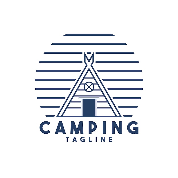 Camping logo design template. Outdoor design illustration.