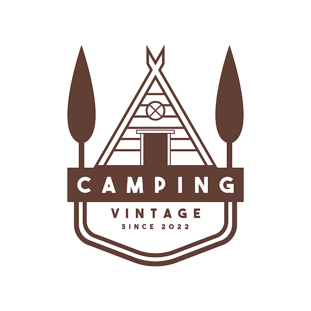 Camping logo design template. Outdoor design illustration.