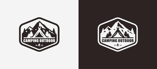 Illustrazione vettoriale di campeggio logo design