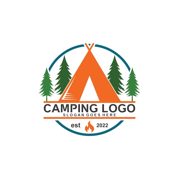 Camping logo design vector