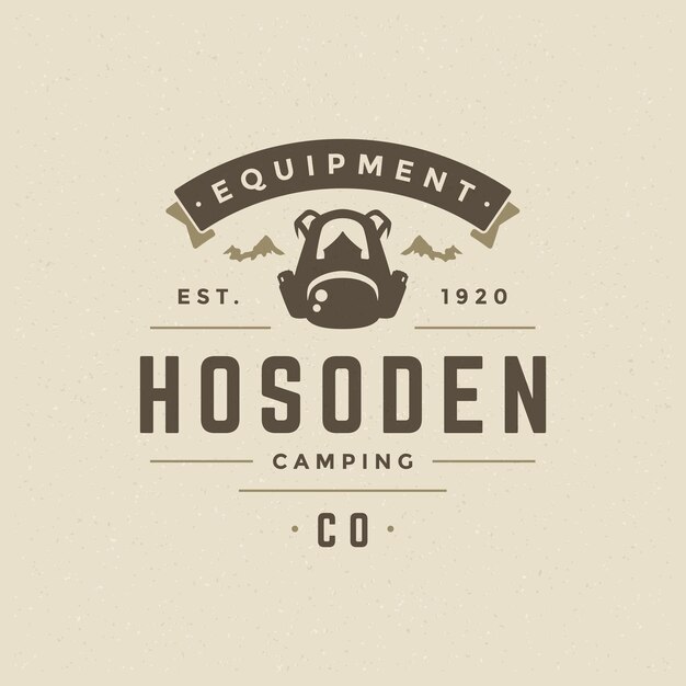 Camping logo emblem vector illustration