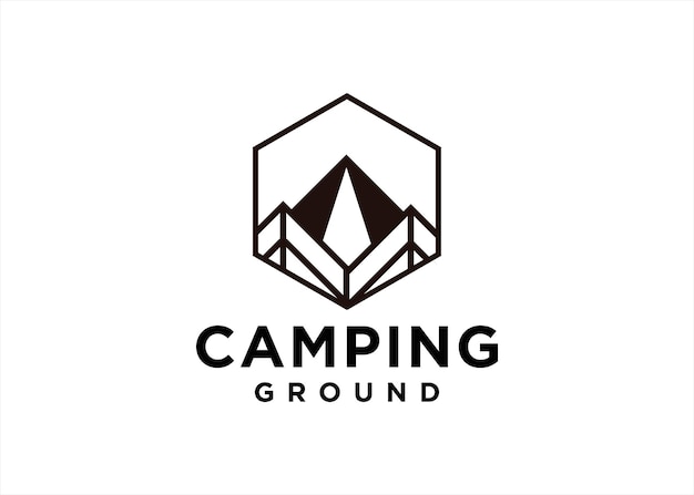 Camping logo ontwerp illustratie