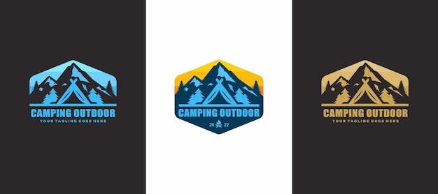 Vector camping logo ontwerp vectorillustratie