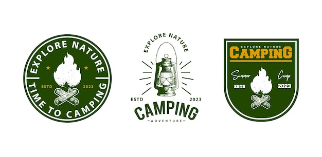 camping logo set design