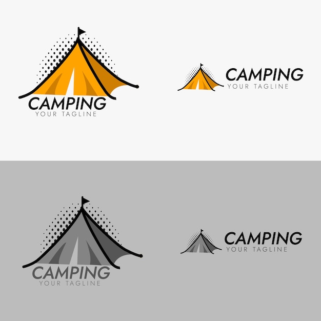 Camping logo template with different color