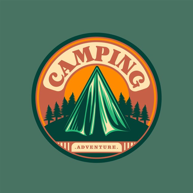 Vector camping logo vector adventure icon