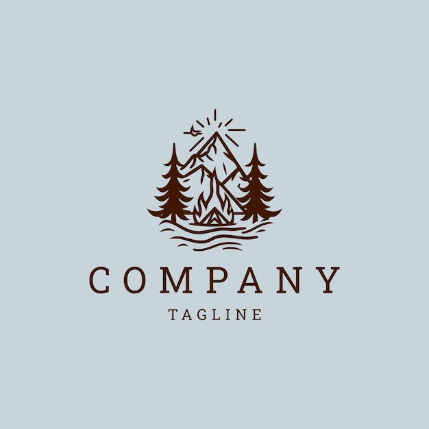 Camping logo vector design template