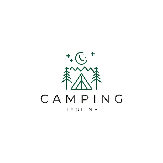 캠핑 로고 터 아이콘 디자인 템플릿