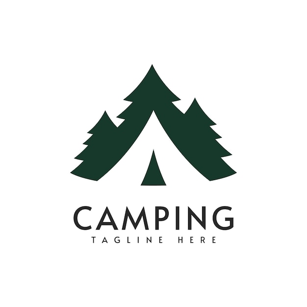 Camping logo vector illustratie ontwerpsjabloon