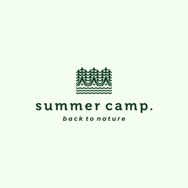 Camping Logo Vector Illustration Design Outdoor Camp or Summer Camp Illustration Logo Design