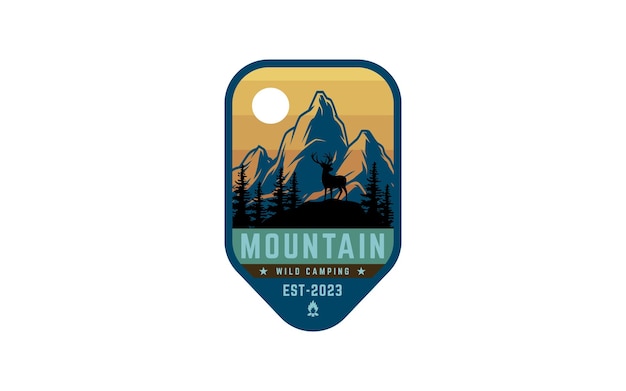 Camping logo with the title'mountain camp '