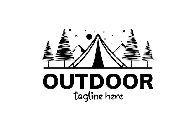 Camping logos consisting of mountains