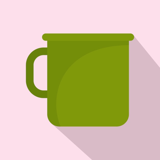 Camping metal cup icon Flat illustration of camping metal cup vector icon for web design