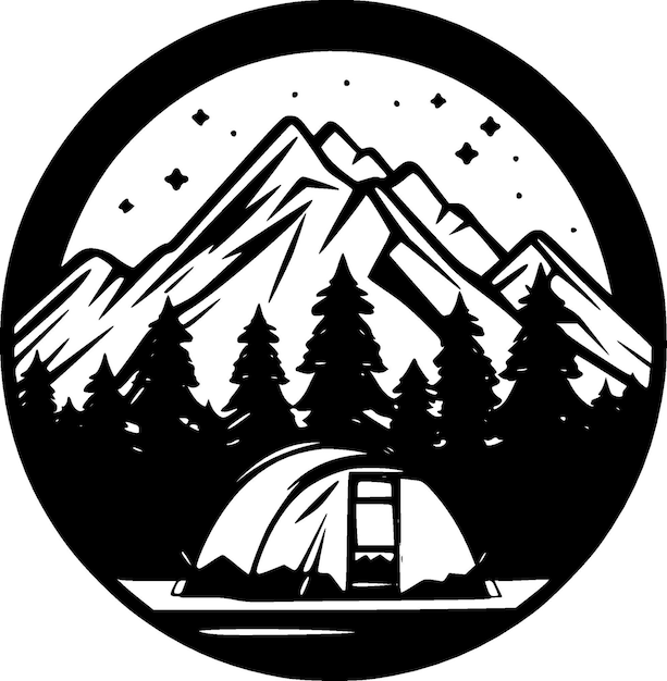 Camping Minimalist and Flat Logo Vector illustration