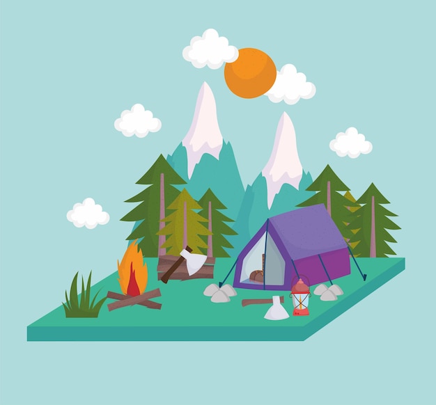 Camping nature landscape