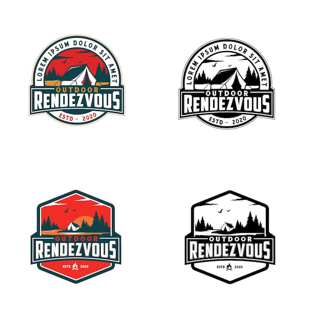 Camping outdoor activity logo design