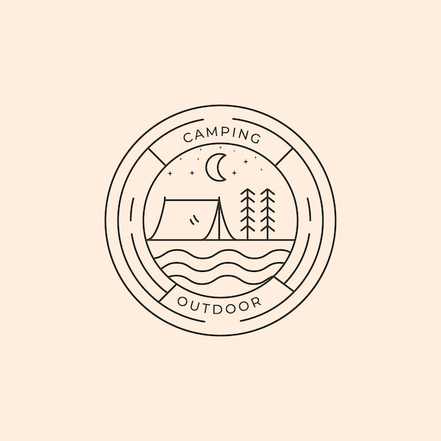 Camping outdoor adventure logo vector symbol illustration design