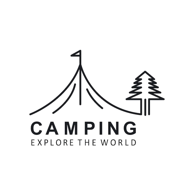 Camping pictogram vector illustratie concept ontwerpsjabloon