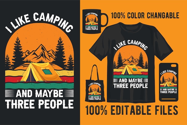 Camping print ontwerp