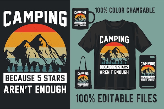 Camping print ontwerp