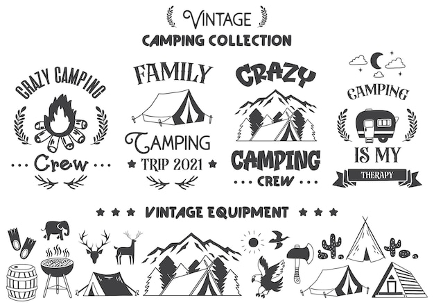 Vector camping quote illustration vector for banner, poster, flyer