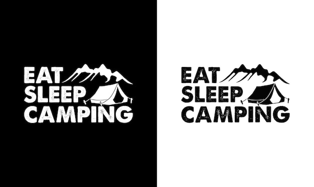 キャンプの引用 T シャツのデザイン、タイポグラフィ