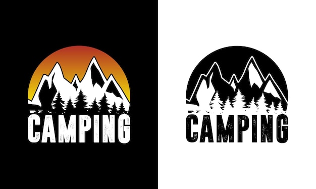 Camping quote t-shirt design, tipografia