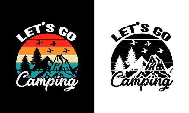 Camping quote t-shirt design, tipografia