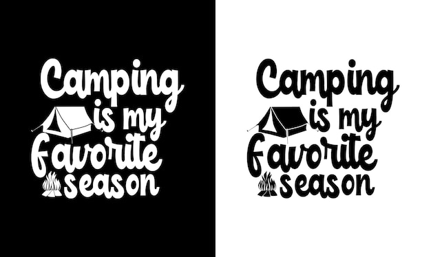 Vector camping quote t-shirtontwerp, typografie