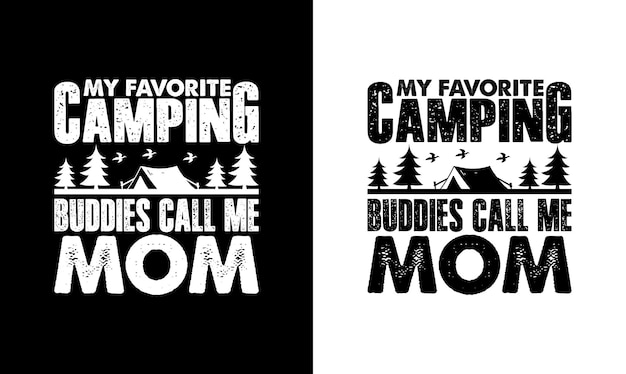 Camping Quote T-shirtontwerp, typografie