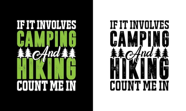 Camping Quote T-shirtontwerp, typografie