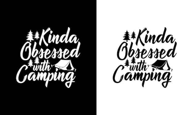 Camping Quote T-shirtontwerp, typografie