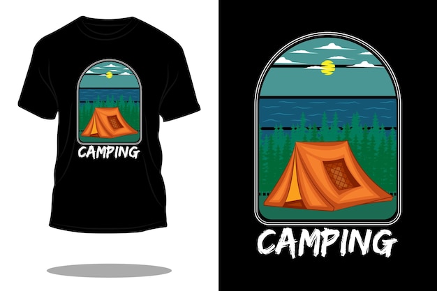 Camping retro t-shirt ontwerp