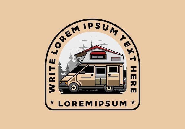 camping on roof car illustration design