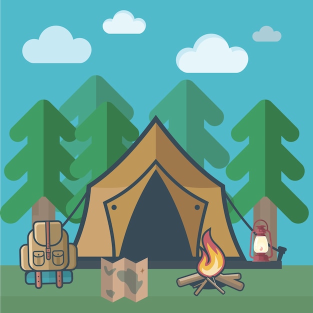 Camping set in flat