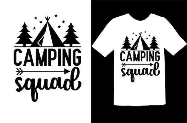 キャンプ隊の t シャツのデザイン