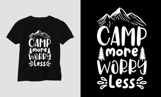 Camp, Tent, Mountain, Jangle, Tree, Ribbon, 하이킹 실루엣이 있는 캠핑 Svg 디자인