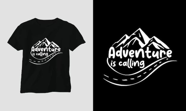 Camping SVG-ontwerp met kamp, tent, berg, jangle, boom, lint, wandelen silhouet